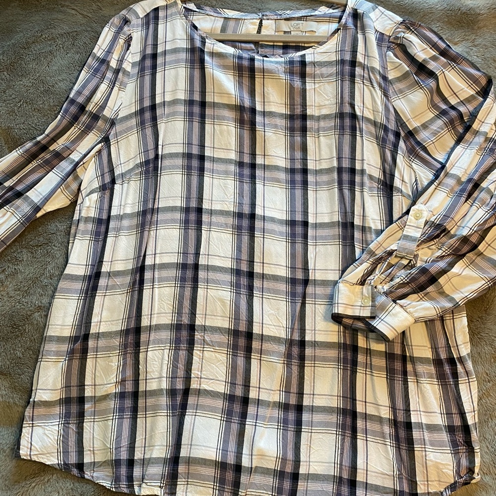 LOFT plaid Dress Top